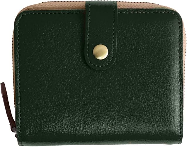 Amazon ラフィカロ 二つ折り財布 レディース 本革 牛革 イタリアンレザー 財布 二つ折り コンパクト ラウンドファスナー グリーン Raficaro 財布