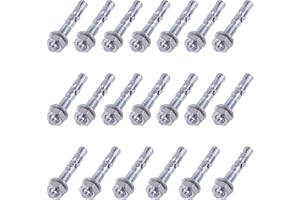 Glarks 20Pcs 3/8" x 2-3/4" Wedge Anchors Zinc Plated Heavy Duty Fastener for Concrete