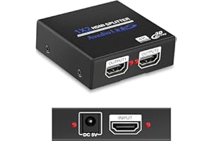 HDMI Splitter 1 in 2 Out, NEWCARE Hdmi Splitter 1x2 Supports Full HD 4K @ 30HZ & 3840×2160P & 3D for Xbox PS3 PS4 Blu-Ray Player and More