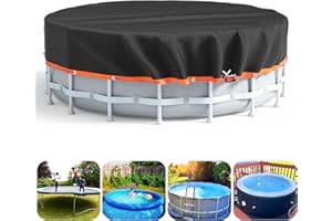 OSLLATE Round Pool Cover，18Ft Round Pool Cover for Above Ground Pools，Summer Pool Cover with Accessories，Swimming Pool Cover Ideal for Waterproof and Dustproof Black