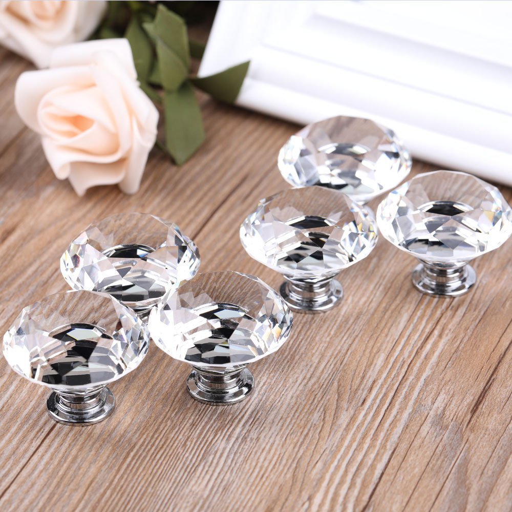 Ferretería Perillas de cristal MAIKEHOME 10 X 30 MM de cristal acrílico