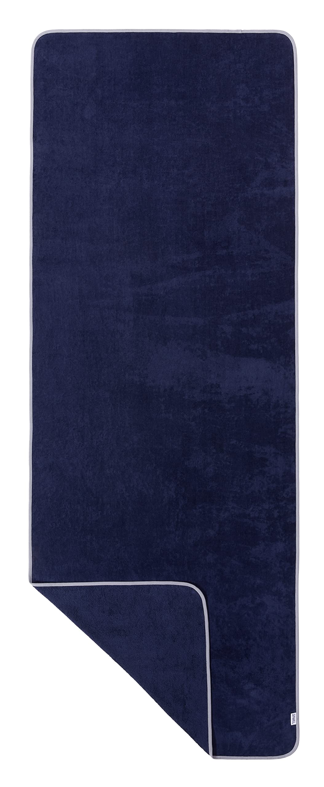 Sowel® Beach Towel Large, 100% Organic Cotton, XL Sauna Towel, 220 x 80 cm, Navy/Grey — image 1