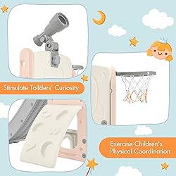 Virubi 5 in 1 Toddler Slide Playset, Climbing Toys