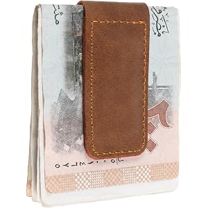 Hpmjz Magnetic Money Clip Leather Money Holder Slim Business Card Holder Pocket Cash Wallet Minimalist Design for Men