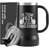 Onebttl 40th Birthday Gifts for Men, Birthday Gifts for Man, 24oz Stainless Steel Beer Stein, Look Good