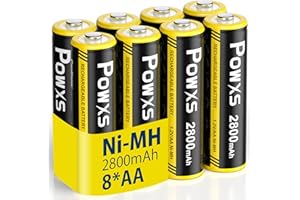 POWXS 8 Pack AA Rechargeable Batteries