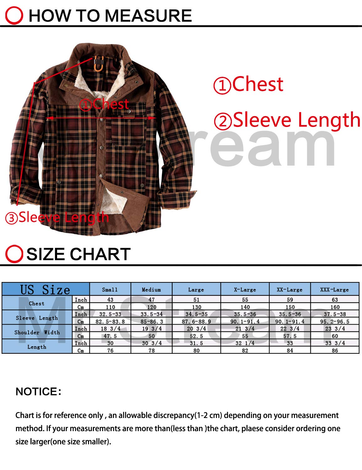 Mr.Stream Men's Outdoor Casual Vintage Long Sleeve Plaid Flannel Button Down Shirt Jacket