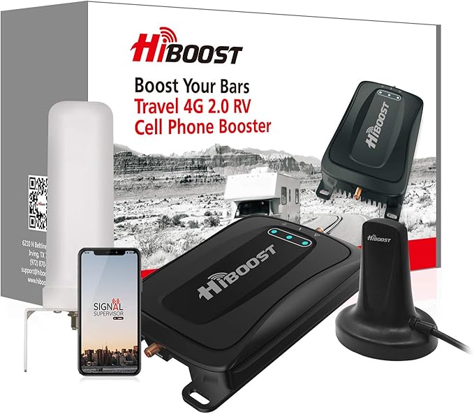 Amazon Hiboost 携帯電話信号ブースター 車 トラック Rv用 2g 3g 4g Lte音声とデータ信号を強化 Verizon At T スプリント T Mobile セルラーブースターアンテナキット 車両用 ブラック 携帯電話 スマートフォン 通販