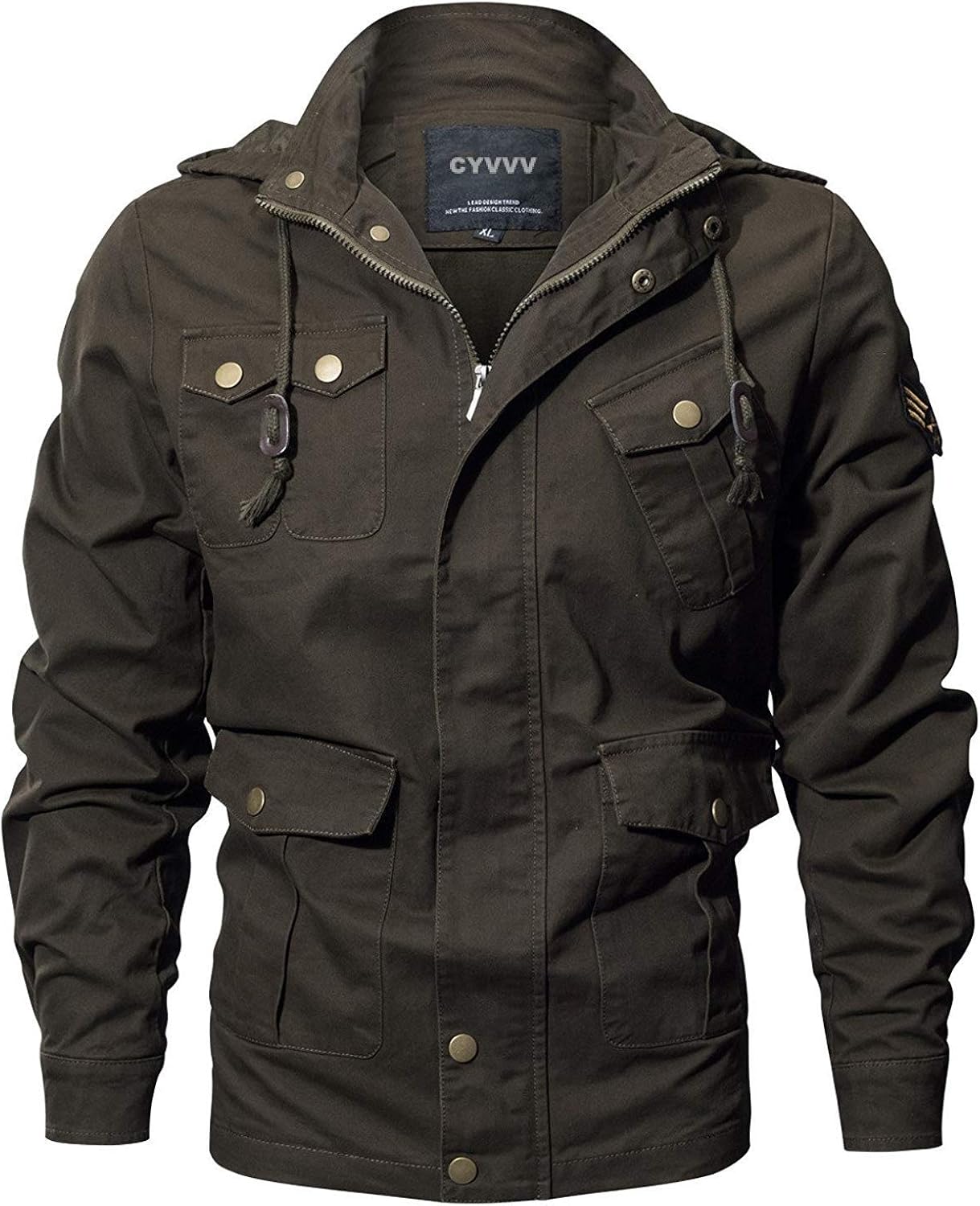 New Mens Cotton Autumn Hooded Lightweight Bomber Leisure Jacket