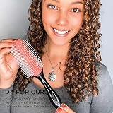 Denman D4 9 Row Rubber Pad Styling Hair Brush Black Detangling Blow Drying Curls view 3