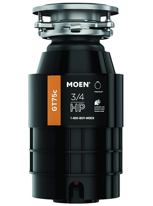Moen GT75C GT Series 3/4 Horsepower Garbage Disposal, with with Fast Track Technology