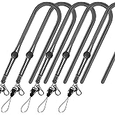 YOUOWO 5 Pack Lanyards witn a Clip For ID Badges Holder,Adjustable Grey Neck Lanyards For Pen Keys Men Women Office Cruise