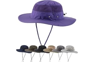 Connectyle Wide Brim Sun Hat for Men Breathable Cowboy Boonie Hat UPF 50+ Sun Protection Bucket Hat for Fishing Hiking