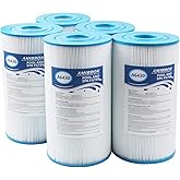 AmiBron 71825 Replaces Hot Springs Spa Filters, Compatible with Watkins 31489, Unicel C-6430, Pleatco PWK30, Filbur FC-3915, P/N0969601, 73178, 73250, 30 sq.ft.Pleated Fabric Filter Media 5 Pack