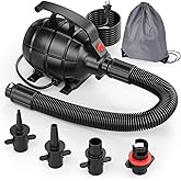 Electric Air Pump for Inflatables, Portable Air Pump with Storage Bag, Quick Inflator/Deflator Pump for Air Mattress Pool Floats Dock- 4 Nozzles, AC 110-120V (500W)