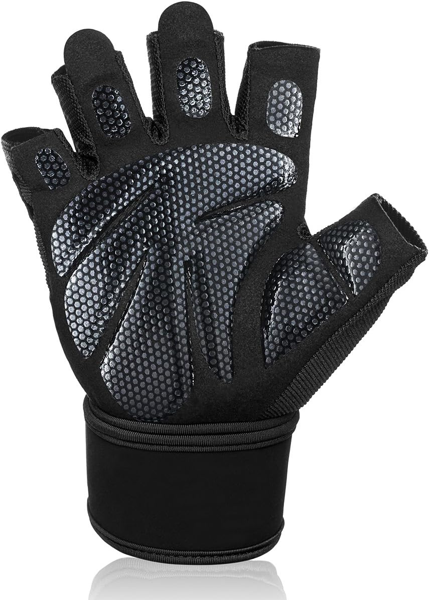AOLIGA Workout Gloves with Anti-Slip Silica Gel Palm/Wrist Strap for Weightlifting Cross Training Cycling Fitness,Perfect Durable Workout Gloves for Men & Women