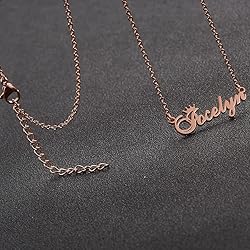 SKQIR Personalized Name Necklace Rose Gold