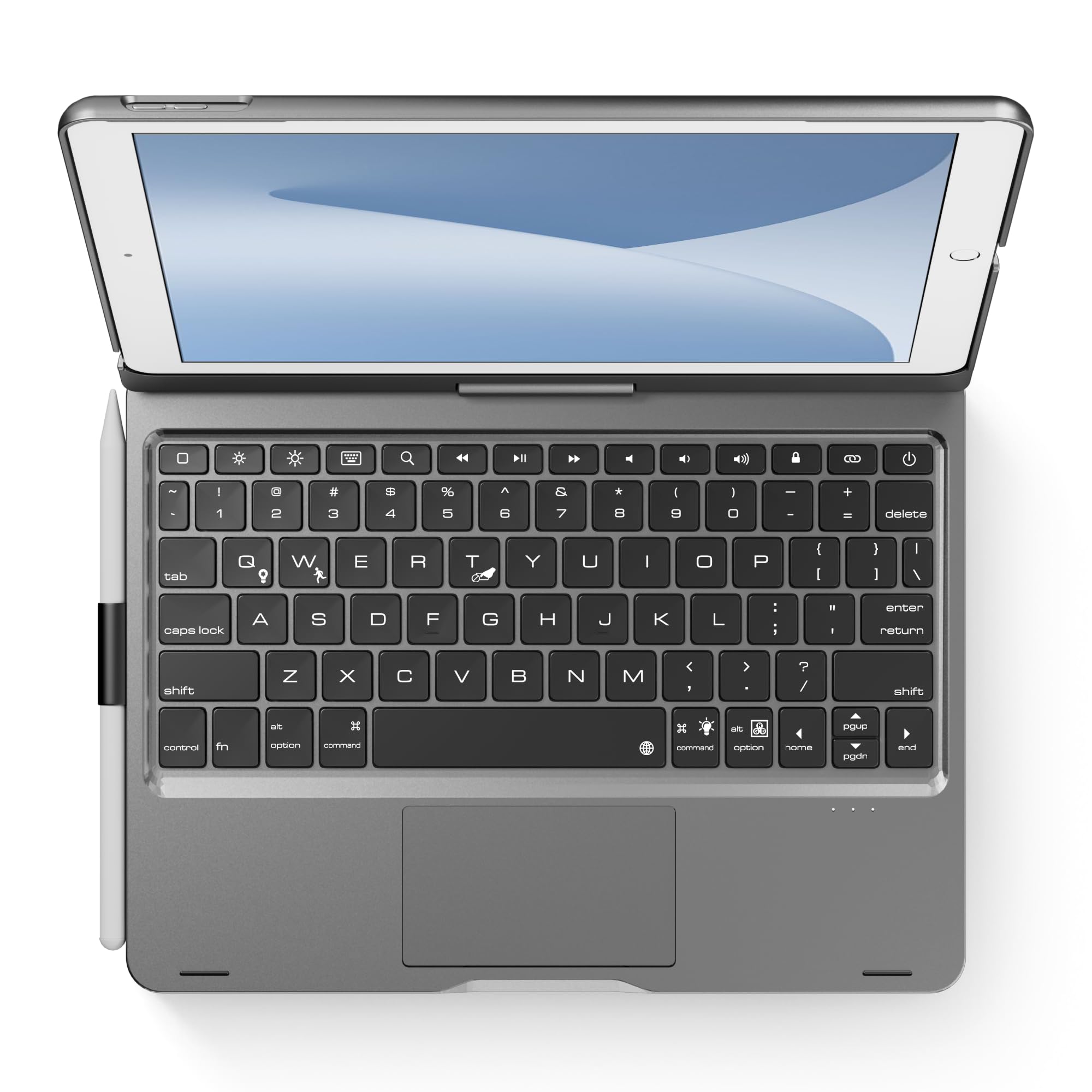 Photo 1 of edaiser Swivel Keyboard Case for iPad 10.2 inch 9th 8th 7th, iPad Air 3rd and iPad Pro 10.5 2nd Generation; Wireless Rotatable Cover, Pencil Holder, Smart Trackpad, RGB Backlit, Space Gray