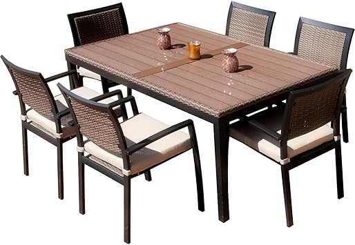 Amazon Com Rst Brands Op Alts7 Zen Dining Set Patio Furniture 7