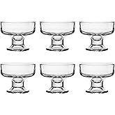 Glass Ice Cream Bowl Set, Small Glass Dessert Cups for Trifle Parfait Sundae and Nuts, Mini Footed Dessert Cups, Clear Glass 