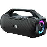 Portable Bluetooth Speaker Wireless 200W Peak Loud Sound Speakers Outdoor | w/2*Deep Bass, 20H Playtime,IPX6 Waterproof, RGB Lights USB-C BT5.4, Suitable for Party, Beach, Camping,,Large Jobsite