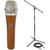 Telefunken M80 Cherry Supercardioid Dynamic Vocal Microphone Bundle with On-Stage MS7701B Boom Stand and 20-Foot XLR Cable &mdash; Touring Handheld Mic for Live Vocals, Festival, Worship, Recording