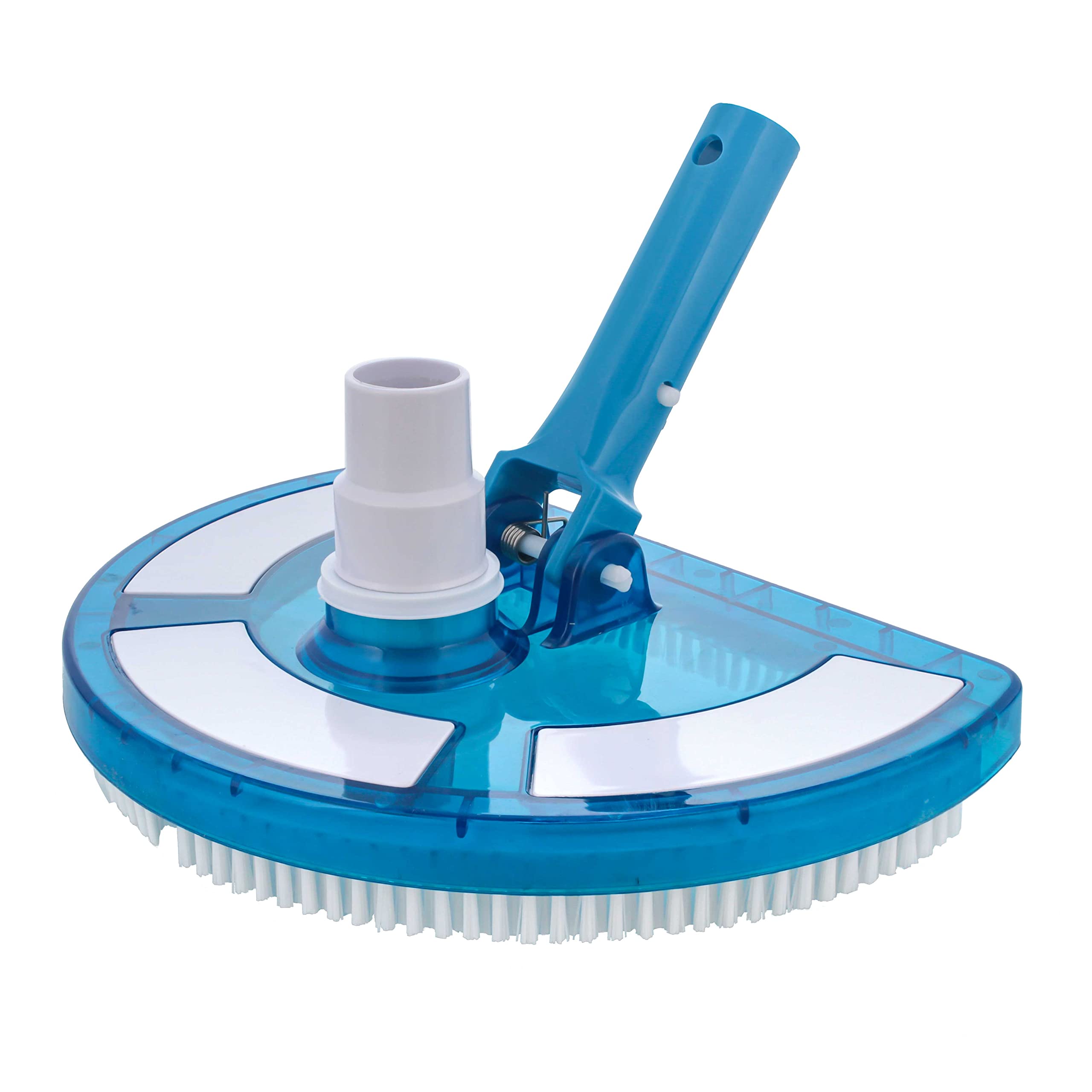 Photo 1 of U.S. Pool Supply Weighted Pool Vacuum Head, Transparent Curved Half Moon Body - Swivel Connection, Pole Handle - for Above Ground & Inground Swimming Pools – Vinyl Liner Floor, Wall, Corner Cleaner