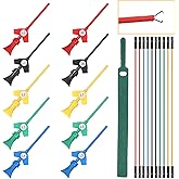 Sumnacon Test Leads Kit 10 Pcs 5 Colors Mini SMD IC Test Hook Clips with Silicone Jumper Wires Cable for Logic Analyzer Electrical Testing Clip Leads or Multimeter Test Leads for Repairing Cell Phone