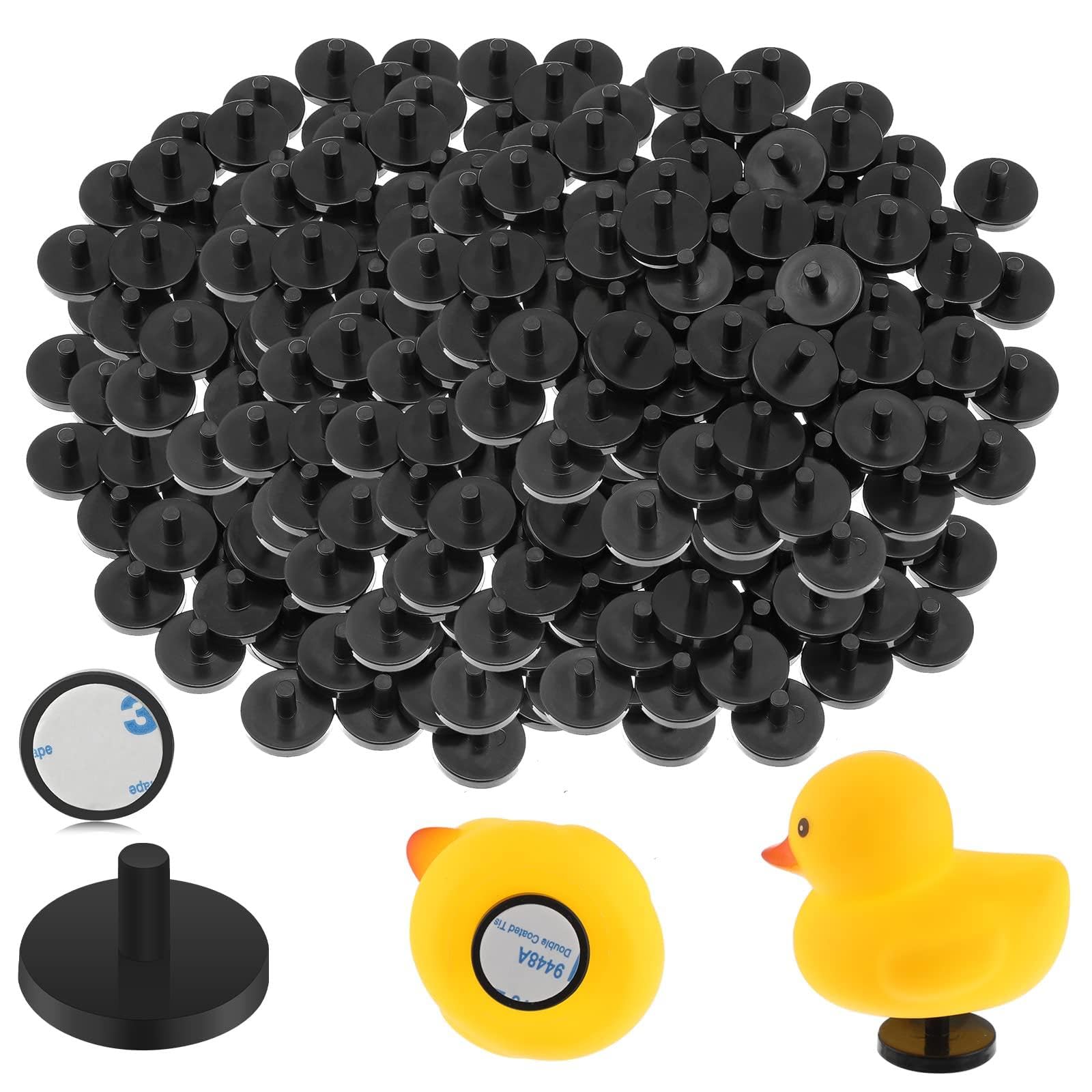 Photo 1 of Wesiti 50 Pieces Duck Plug Rubber Duck Mount Black Plastic Holder for Fixed Display Car Dashboard Bath Accessories, Rubber Duckies Not Included
