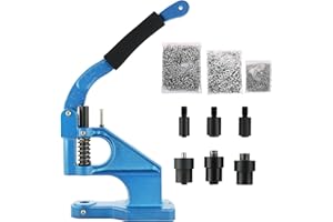 Acymner Hand Press Grommet Machine | Hand Press Heavy Duty Eyelet Grommet Machine Punch Tool Kit with 3 Dies and 1500PCS Silv