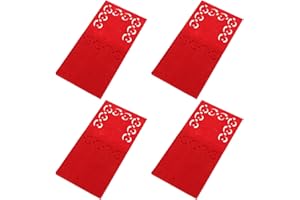 MOLUCKFU 4PCS Xmas Cutlery Holders Lightweight Portable Festive Fork Bags for Party Tableware Storage