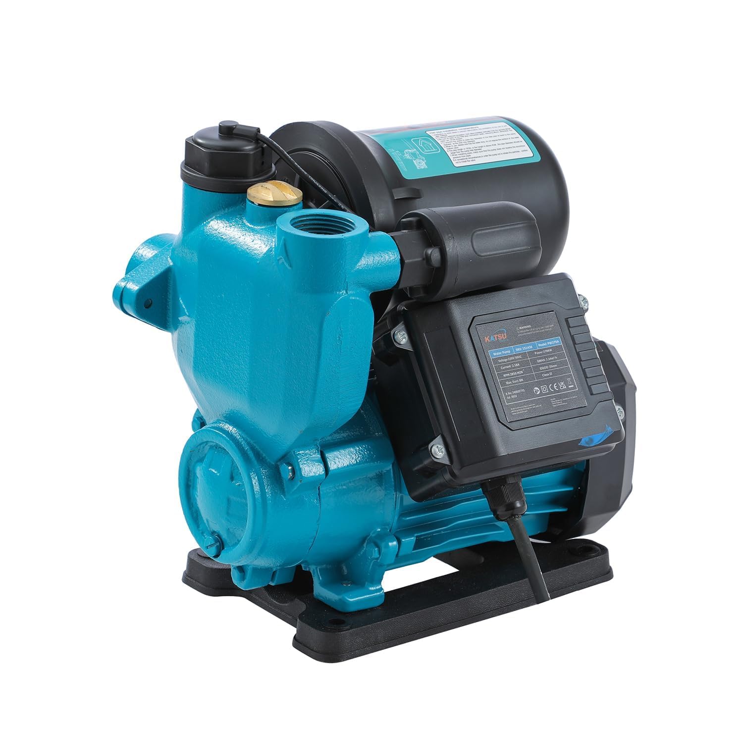 KATSU Water Booster Pump 370W, Auto Stop Start Automatic Pressure Control, Self Priming Suitable for Home and Garden Water Taps 151436