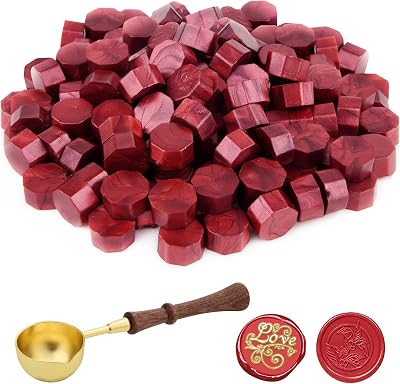 ASTARON 100 Pcs Sealing Wax Beads Octagon Wax Seal Kit Many Colors