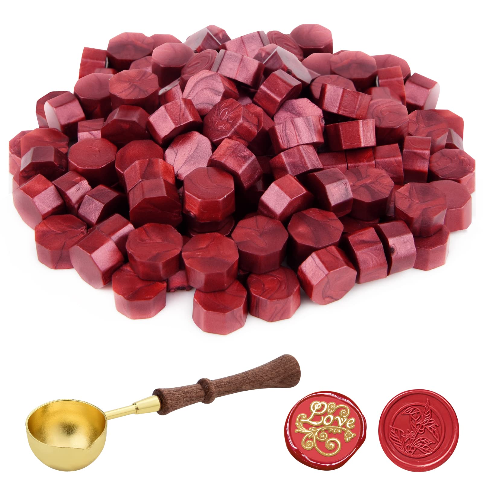 ASTARON 100 Pcs Sealing Wax Beads, Many Colors, Octagon Wax Seal Kit, Perfect for Invitations Envelopes Packages Wrapping