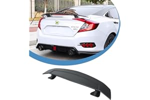 RoyalParts 52.3Inch Rear Trunk Spoiler GT JDM Style Wing Spoiler Compatible with Universal Car Racing Spoiler Lightweight Glossy Black with Reflect Light (Universal Matte Black)