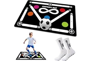 METASPORT Soccer Training Mat, Football Footstep Training Mat, Agility Training Equipment for 4-16 Indoor Use, Improve Speed and Coordination, Video and Dynamic Manuals Included, Anti-Slip/Silent Soccer Mat