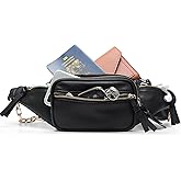 miss fong Small Diaper Bag - Leather Fanny Packs for Women, Mini Diaper Belt Bag, Mini Diaper Tote Bag with 9 Pockets Sling Diaper Bag for Women