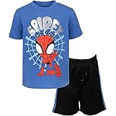 Marvel T-Shirt and Mesh Shorts Outfit Set Toddler to Big Kid Sizes (2T - 14-16)