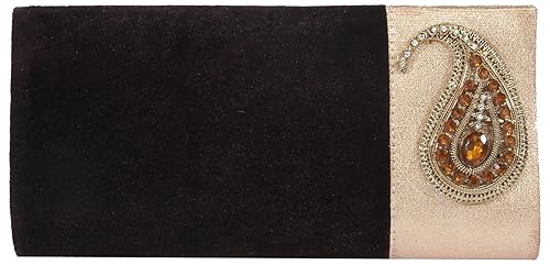 Kleio Ethnic Velvet Sling Broach Clutch