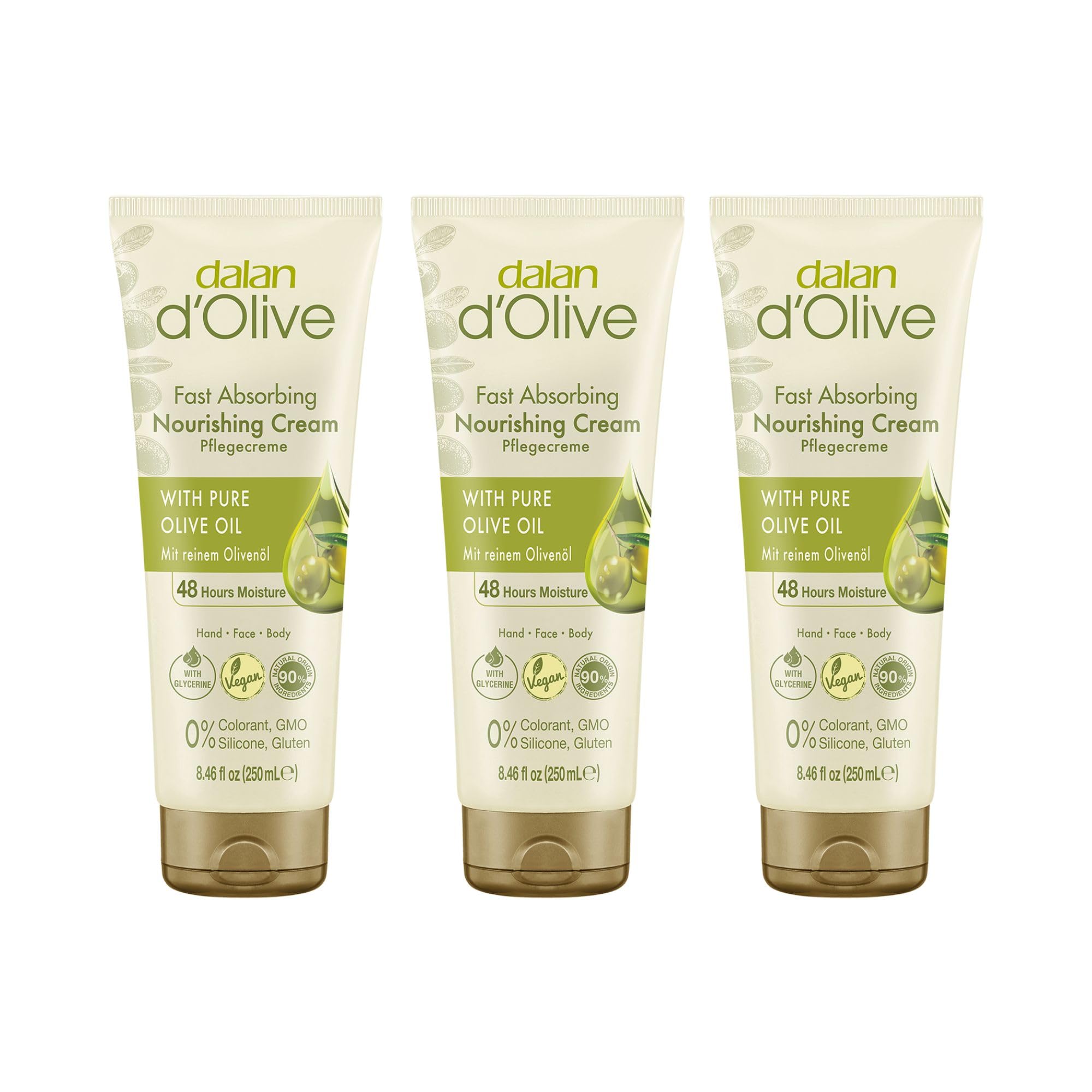 3x Dalan d`Olive Hand- & Körpercreme 250ml