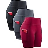 NELEUS Women's 3 Pack Athletic Shorts for Biker Running Workout with Pocket