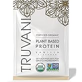 Truvani Vegan Pea Protein Powder | Vanilla | 20g Organic Plant Based Protein | 1 Serving | Keto | Gluten & Dairy Free | Low C