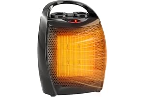 Garvee Portable Electric Space Heater - 1500W/750W Thermostat, 2-in-1 Fast Heating Ceramic Desk Heater & Fan, Safe Quiet <45 