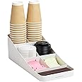 Mind Reader 7 Compartment Coffee Condiment, Cups, Lids, Sugars, Stirrers,Storage Organizer, White