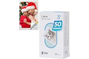 Liene Zink Photo Paper 2x3″ 50 Sheets, Premium Photo Printer Paper w/Adhesive Back, Waterproof, Smudge Proof, Tear Proof, Instant Photo Paper Compatible w/Liene 2x3″ Photo Printer Scrapbook