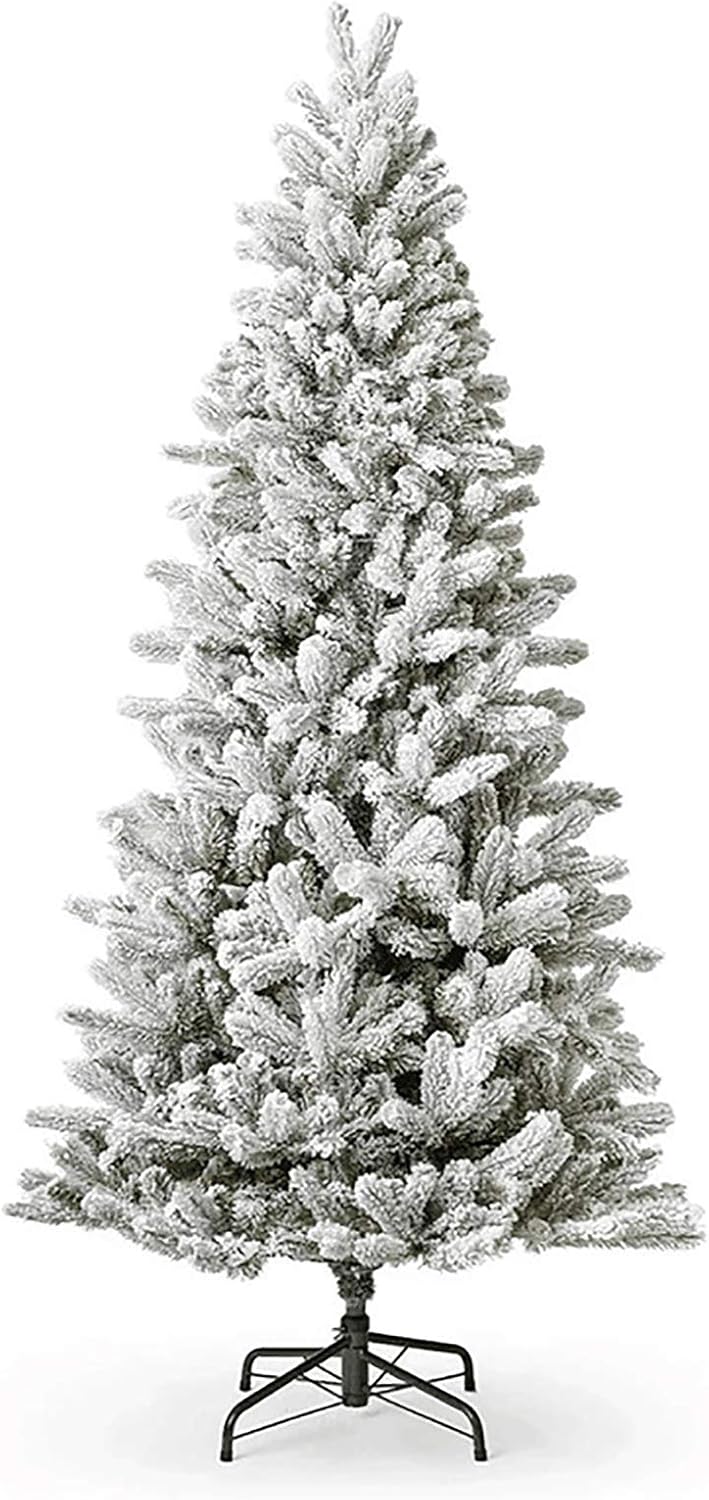 YLME Flocked Christmas Trees, White Snow Spray Flocking Christmas Tree