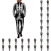 NORIBENREN Mens Skeleton Costume Halloween 2 Piece Suit One Button Blazer Jacket Matching Pants Set Goth Skull Party Outfits