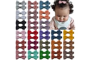 Baily Baby Hair Clips Tiny Bow Alligator for Toddler Girls Fine Pins in Fringe Bangs (Mini 2'' 48 PCS Pair)