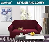 Granbest Premium Water-Repellent 2 Seater Sofa Cover Wine Red view 2