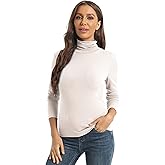 Women's Casual Long Sleeve Turtleneck Tops Slim Fitted Lightweight Base Layer Shirts